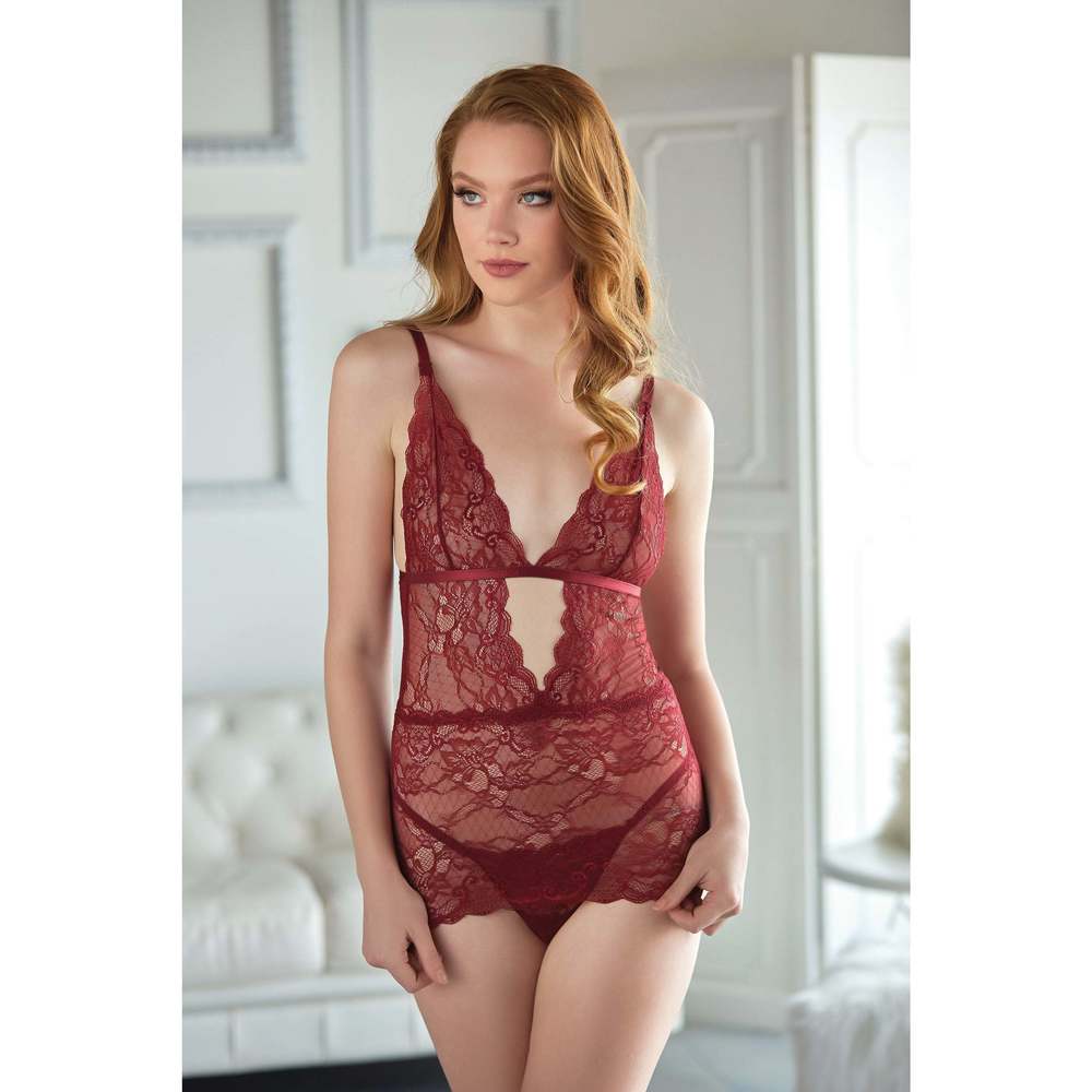 Dahlia Lace Chemise with G-string
